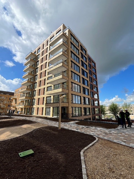 Een van de panden van het nieuwbouwcomplex Zaanse Helden