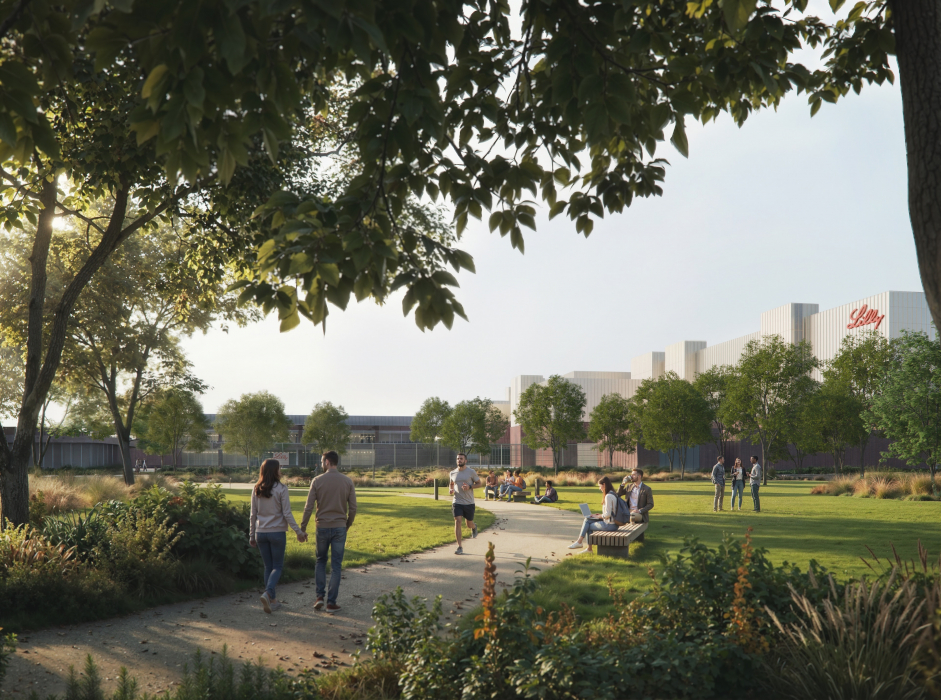 Impressie hightech productie- en onderzoeksfaciliteit Lilly