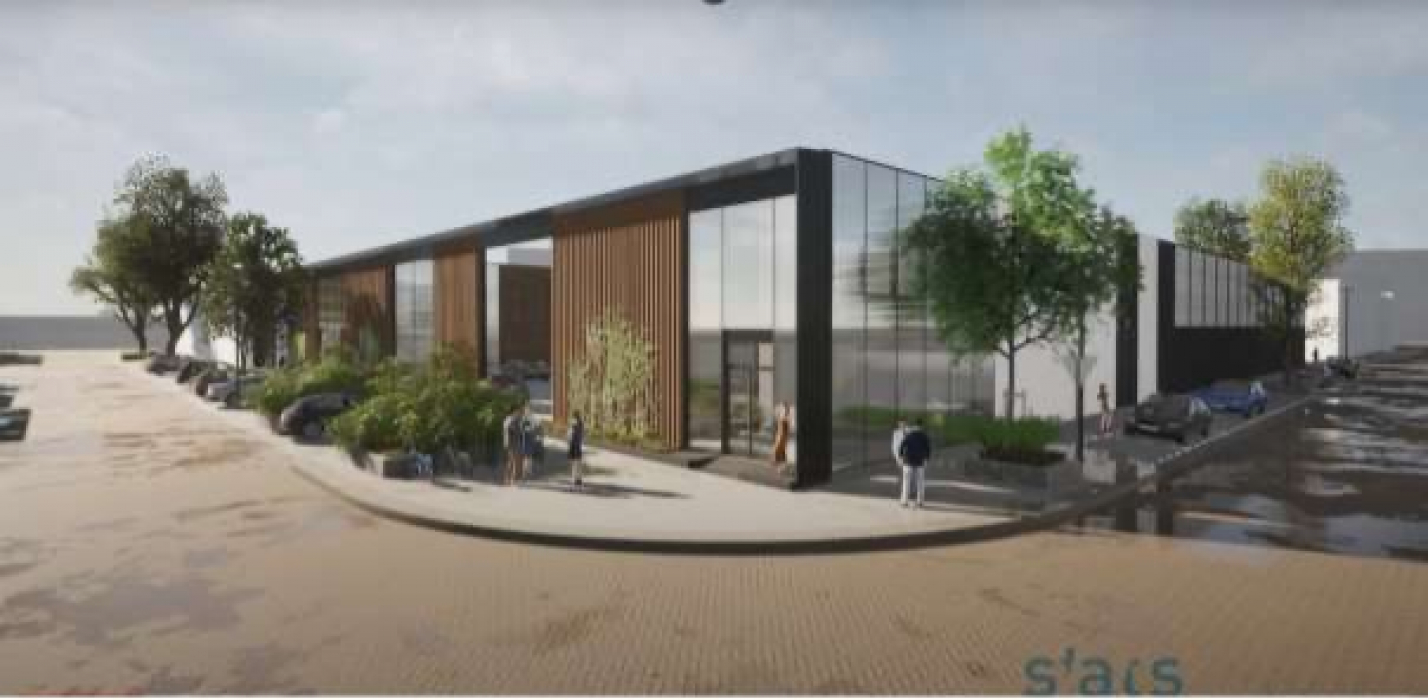 Nieuwbouw bedrijfscomplex aan de aan de Strickledeweg 101 in Schiedam