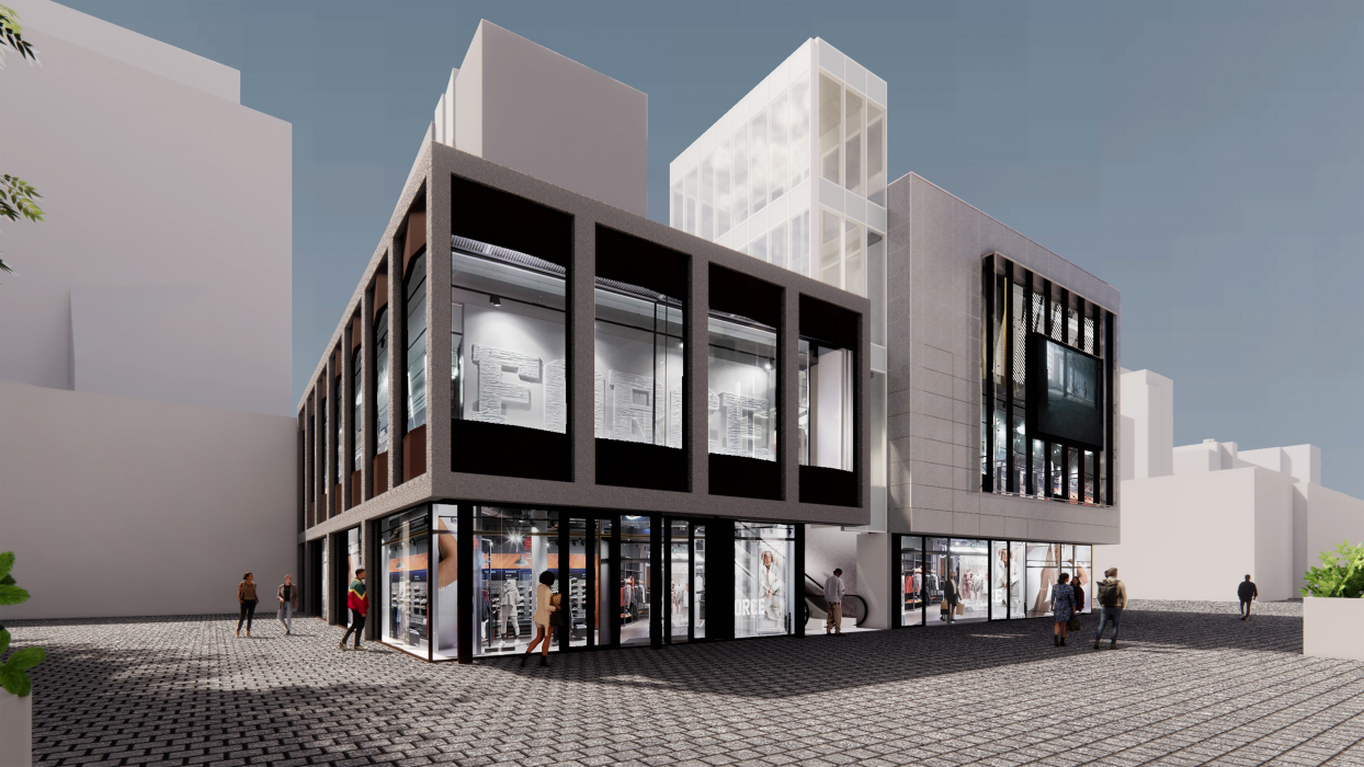 Artist impressions van het nieuwe pand aan Lijnbaanstraat in Rotterdam