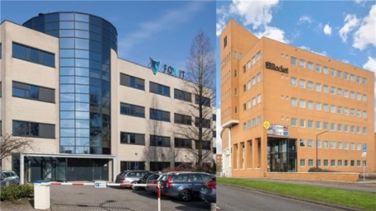 Kantoorgebouwen aan de Olof Palmestraat 6 in Delft en Korte Parellelweg 1 in Dordrecht