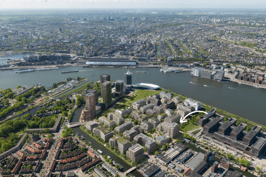 Luchtfoto en ligging The Sphinx van Amvest