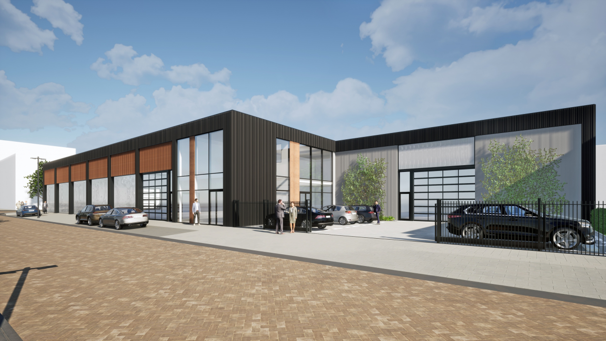 Nieuwbouw bedrijfsruimte aan de Kommiezenlaan 1 in de Spaanse Polder