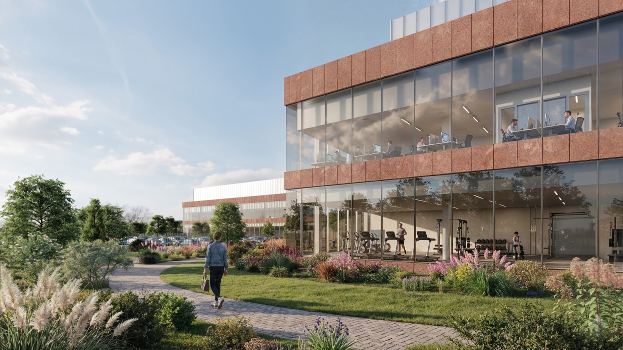 Impressie hightech productie- en onderzoeksfaciliteit Lilly