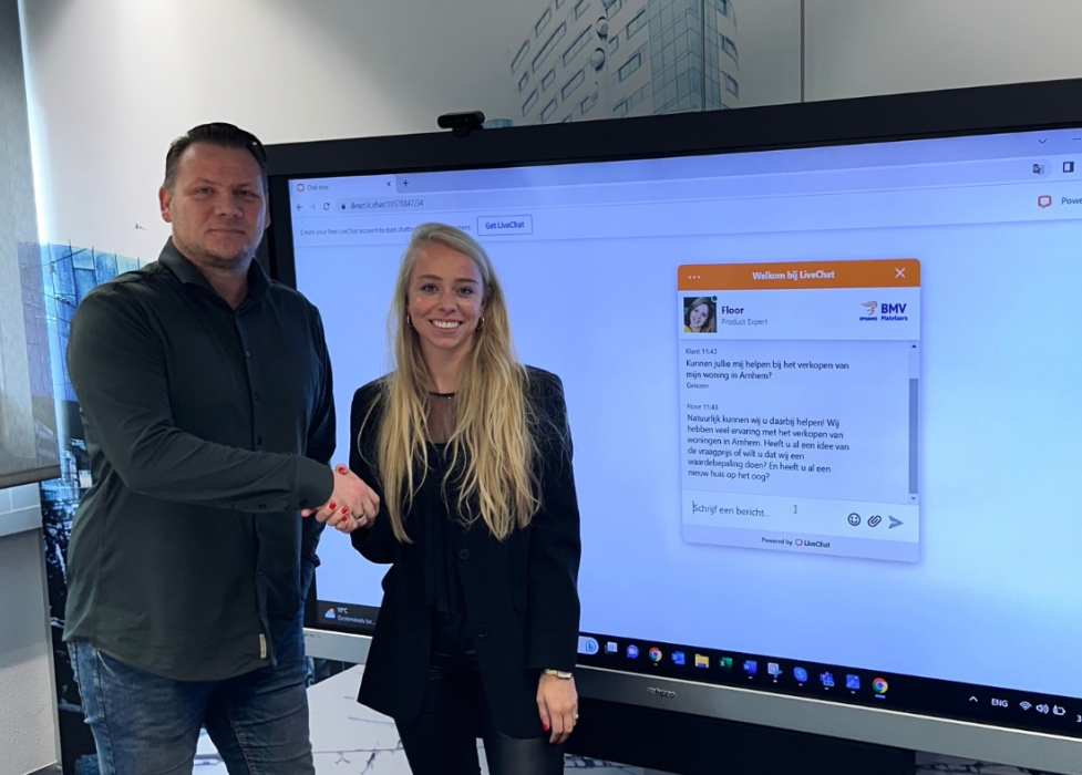 Anouk Keurntjes, Marketing Manager BMV Makelaars en Cornelis Verkuil, eigenaar WebcareToday.nl