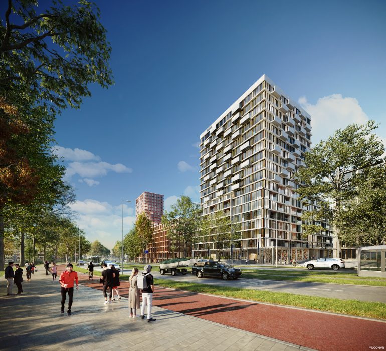 Woongebouw Max Euwe kwartier met commerciele plint | ©Heimstaden