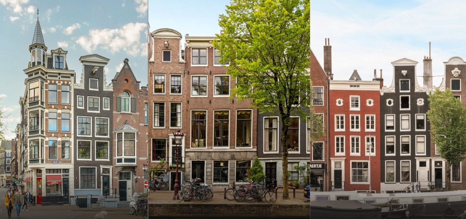 Nieuwezijds Voorburgwal 332 en 334, Reguliersgracht 20, Amstel 338 in Amsterdam