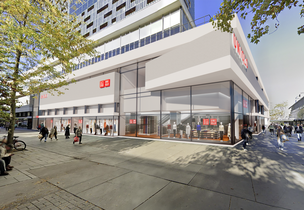 Toekomstige Uniqlo aan de Lijnbaan in Rotterdam