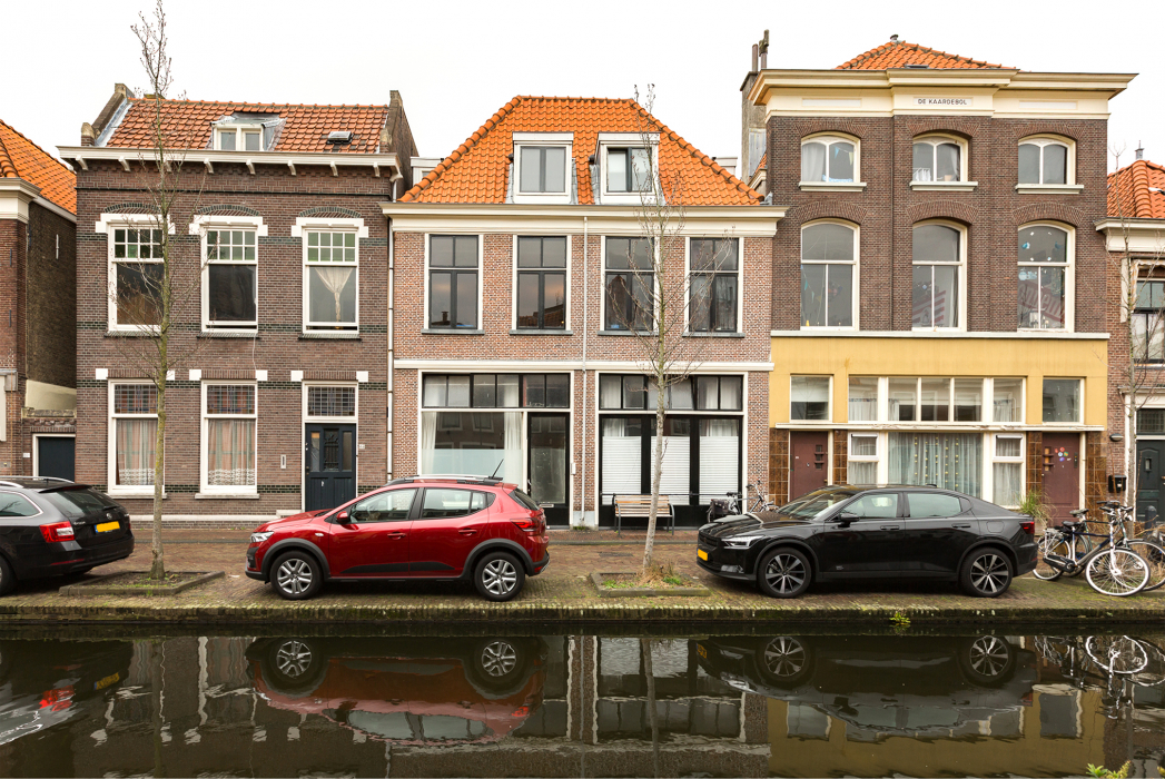 Het pand aan de Vlamingstraat 24 in Delft