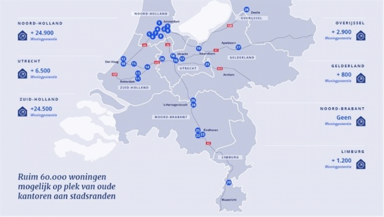 60.000 woningen mogelijk op locaties snelwegkantoren