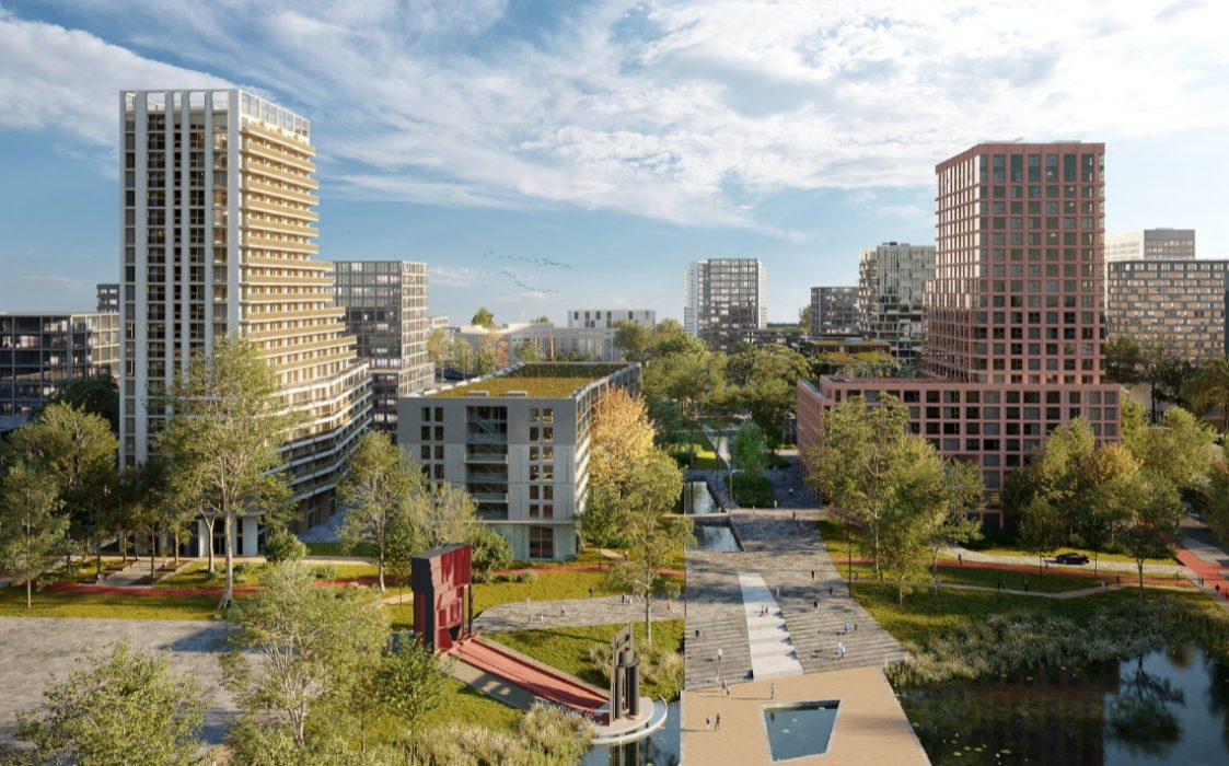 Het Max Euwe Kwartier: transformatie van Brainpark naar een gemengde stadswijk (© beeld: UrbanEngine)