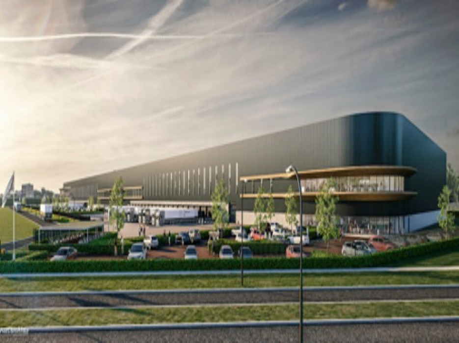Het logistieke complex aan de Newton 4 en 5 in Almelo